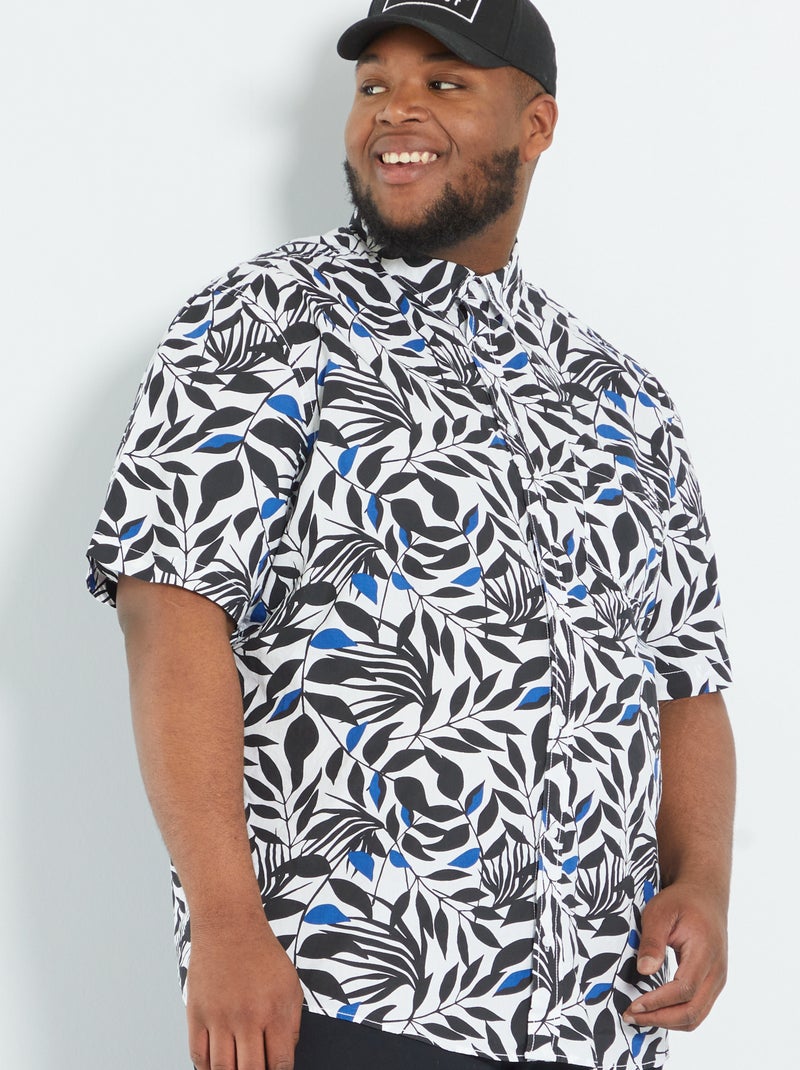 Camisa de algodão estampada BRANCO - Kiabi