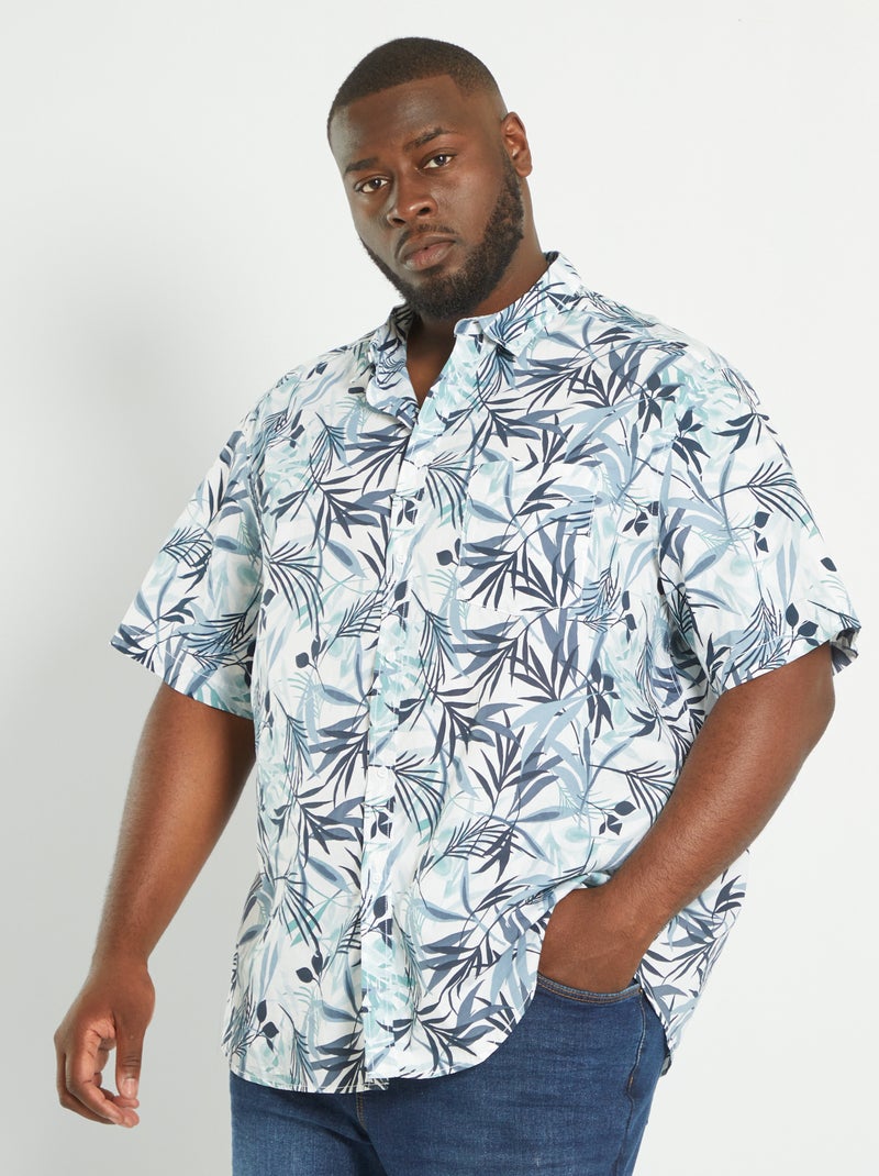 Camisa de algodão estampada BRANCO - Kiabi