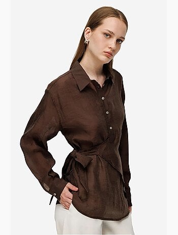 Camisa de algodão feminina mixray