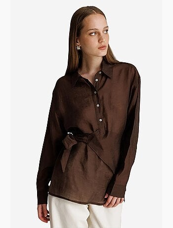Camisa de algodão feminina mixray