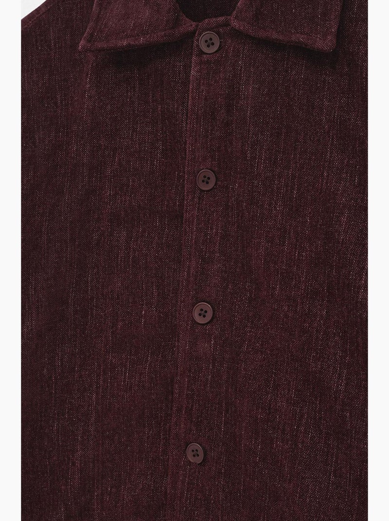 Camisa de algodão giesto Vermelho bordô - Kiabi