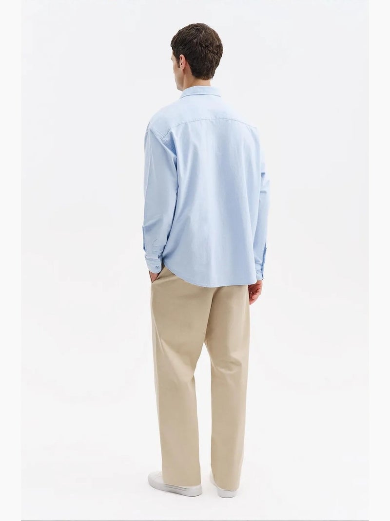 Camisa de algodão masculina giesto Azul-céu - Kiabi