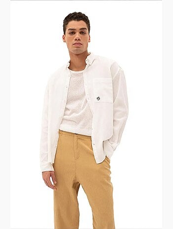Camisa de algodão masculina giesto