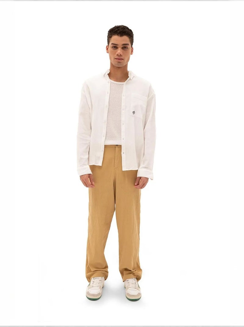 Camisa de algodão masculina giesto Branco - Kiabi