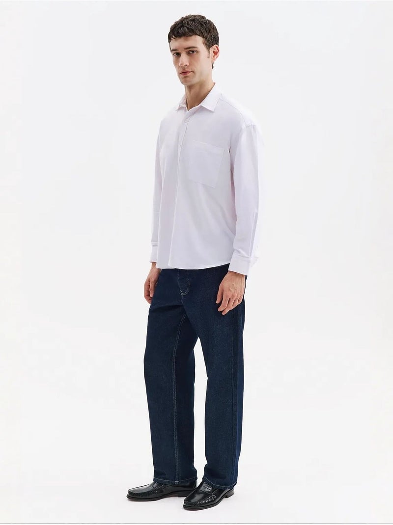 Camisa de algodão masculina giesto Branco - Kiabi