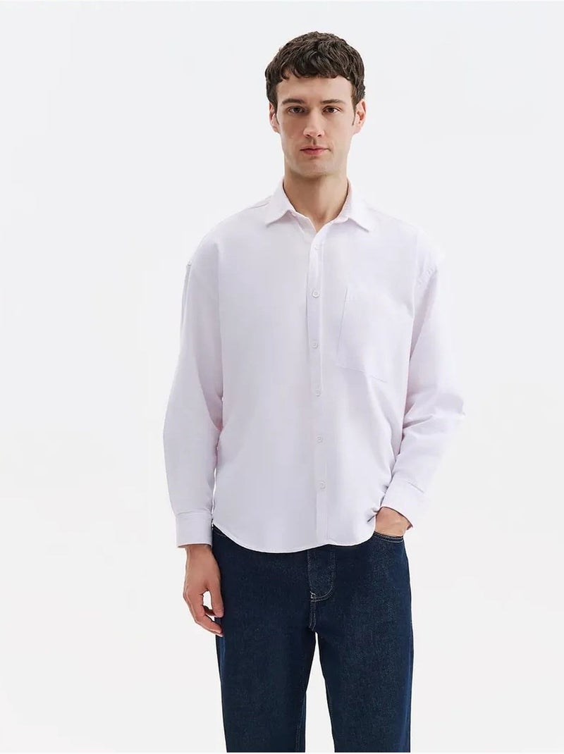 Camisa de algodão masculina giesto Branco - Kiabi