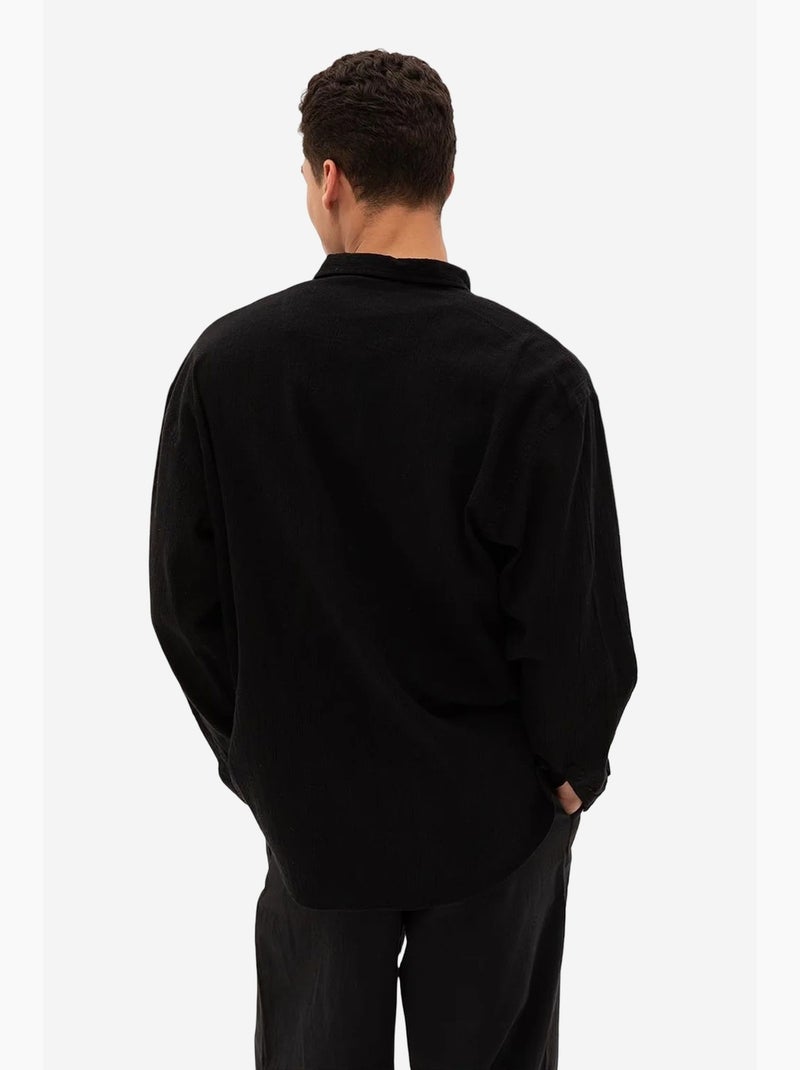 Camisa de algodão masculina giesto Preto - Kiabi