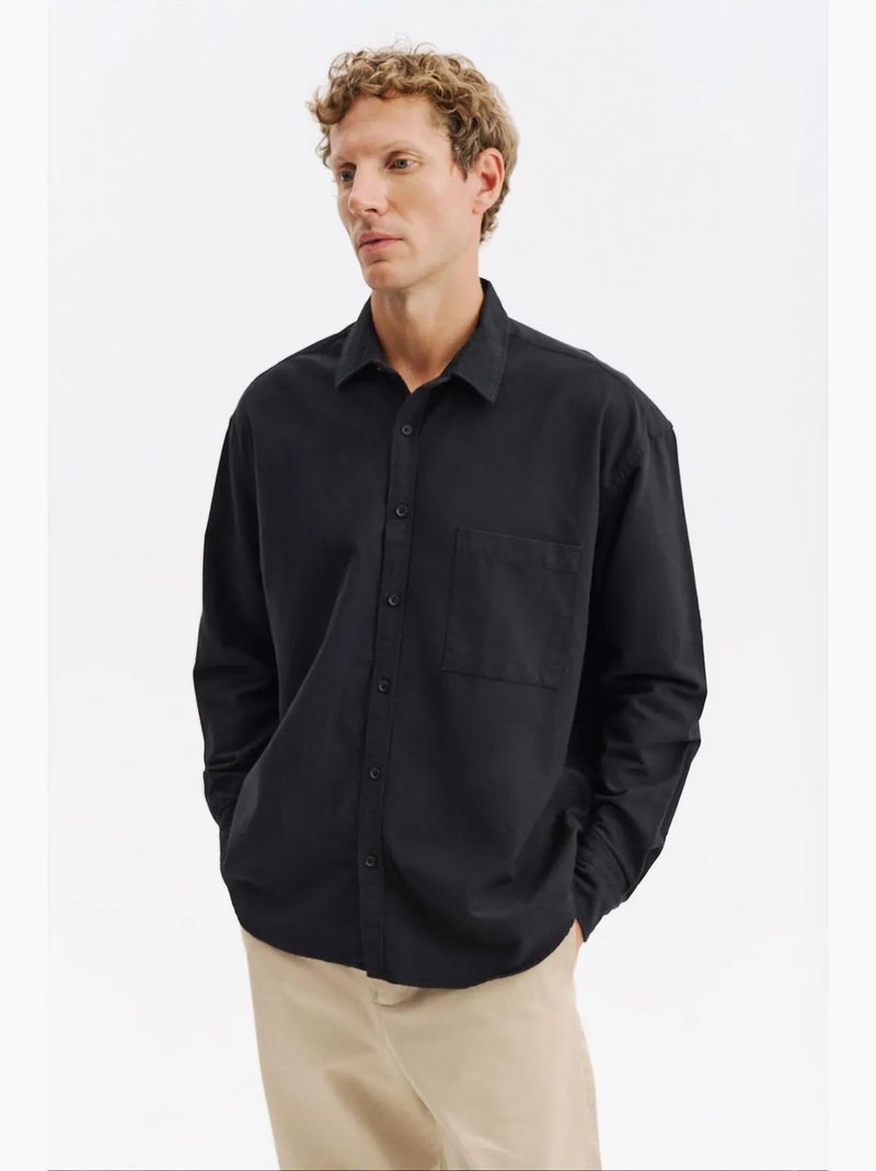 Camisa de algodão masculina giesto Preto - Kiabi