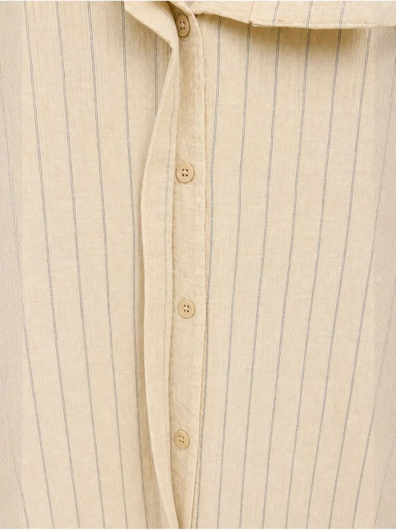 Camisa de algodão mixray Bege-argila - Kiabi