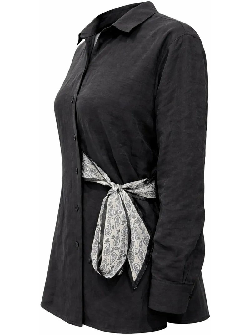Camisa de algodão mixray Preto - Kiabi