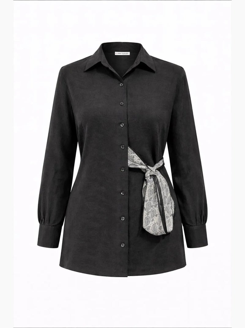 Camisa de algodão mixray Preto - Kiabi