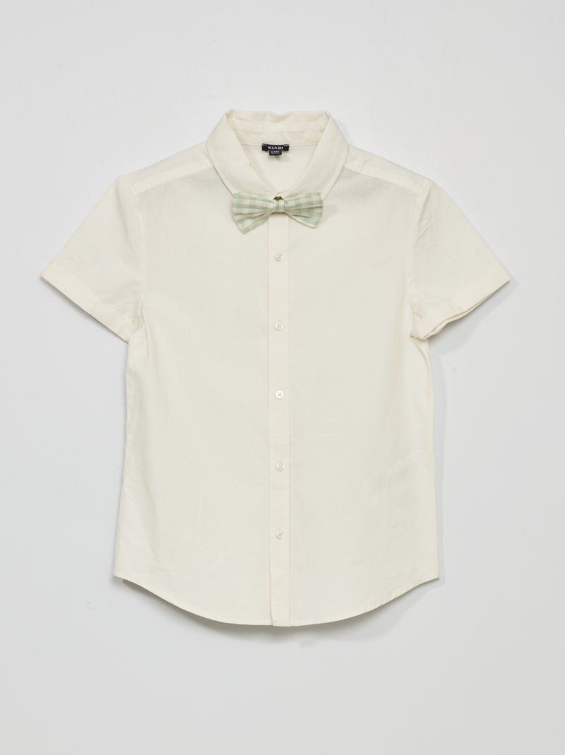 Camisa de algodão + papillon VERDE - Kiabi