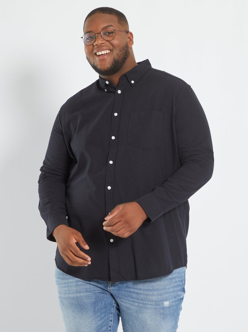 Camisa de algodão Preto - Kiabi