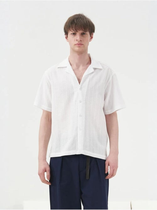 Camisa de algodão texturizado de manga curta giesto - Kiabi