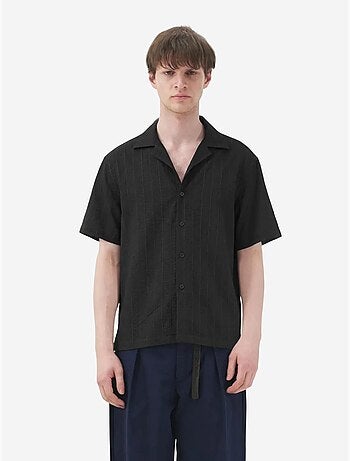 Camisa de algodão texturizado de manga curta giesto