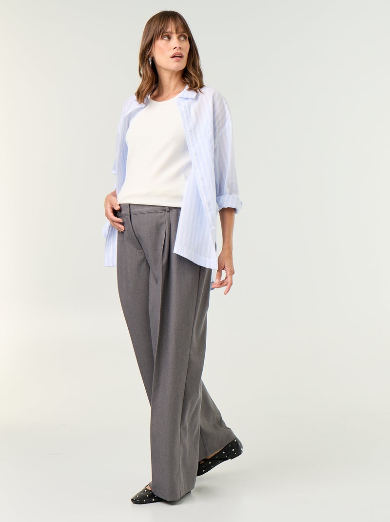 Camisa de amamentação com fenda lateral Azul - Kiabi