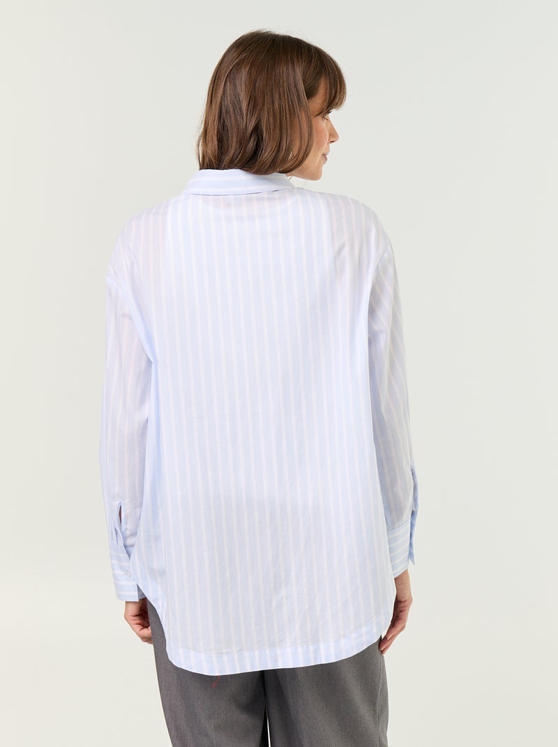 Camisa de amamentação com fenda lateral Azul - Kiabi