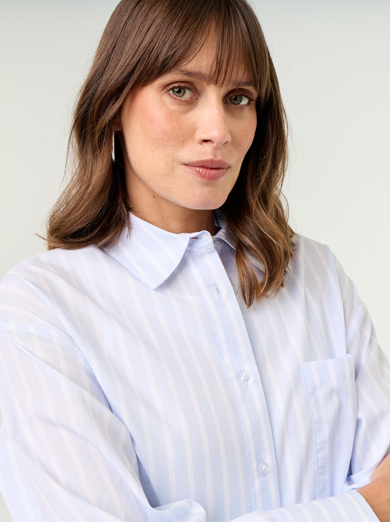 Camisa de amamentação com fenda lateral Azul - Kiabi