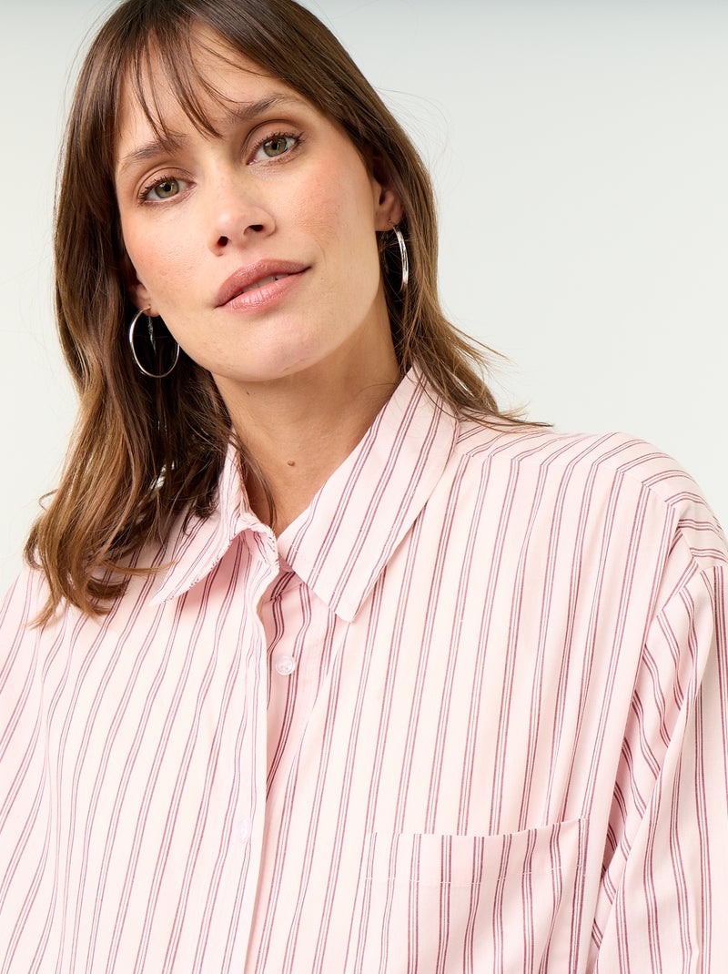 Camisa de amamentação com fenda lateral Rosa - Kiabi
