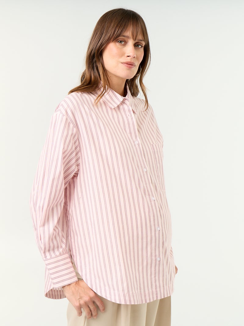 Camisa de amamentação com fenda lateral Rosa - Kiabi