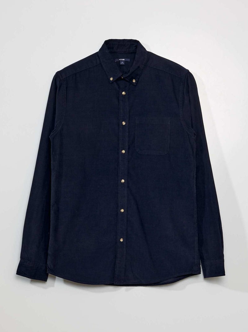 Camisa de bombazina AZUL - Kiabi