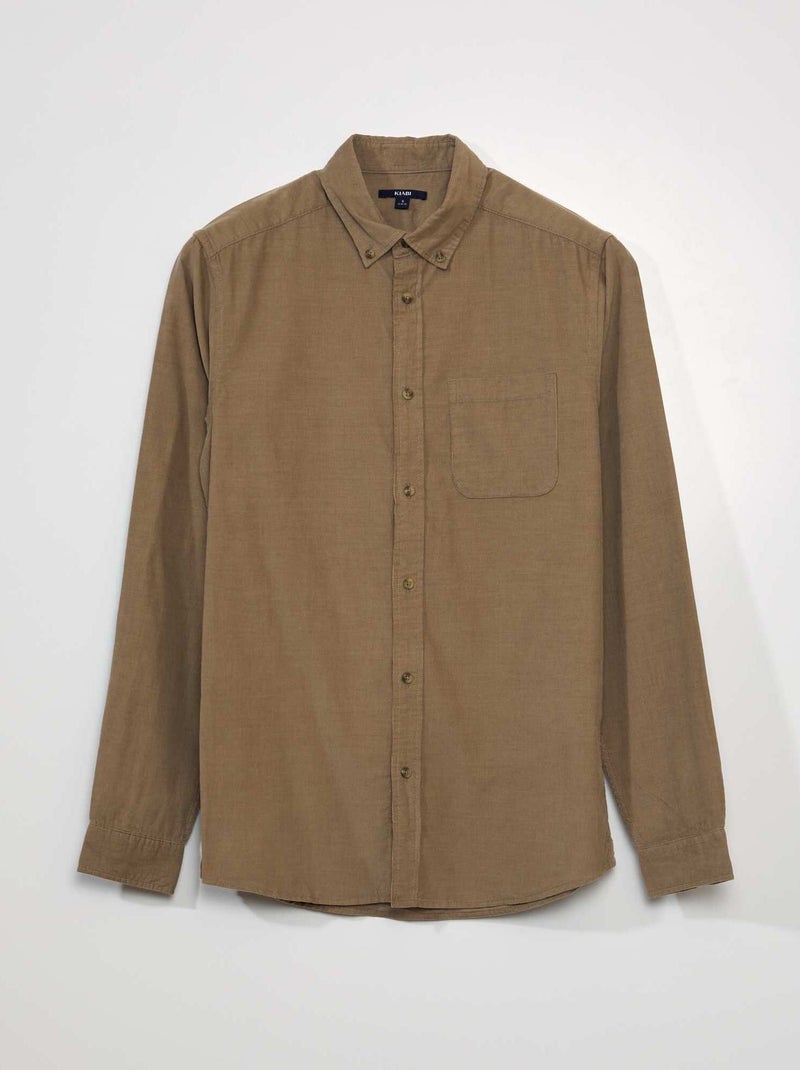 Camisa de bombazina BEGE - Kiabi