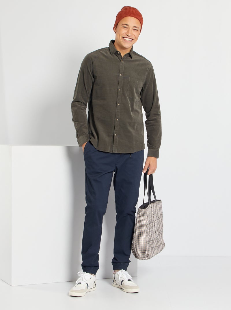 Camisa de bombazina CAQUI - Kiabi