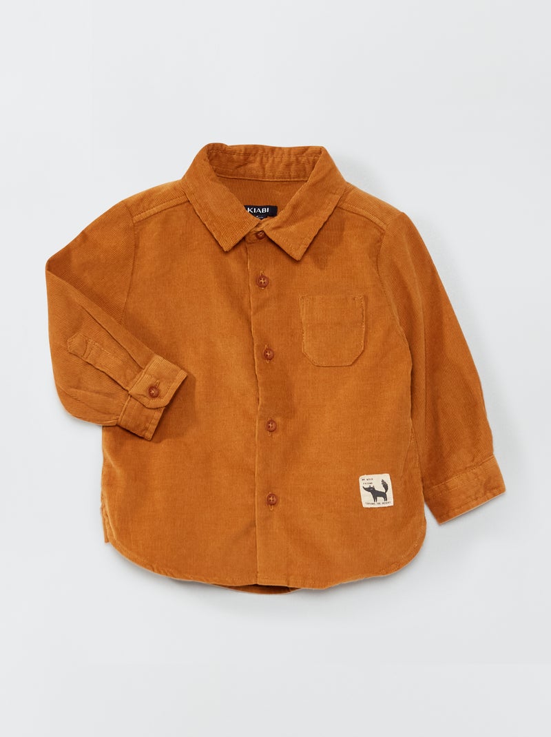 Camisa de bombazina com estampados de fantasia CASTANHO - Kiabi