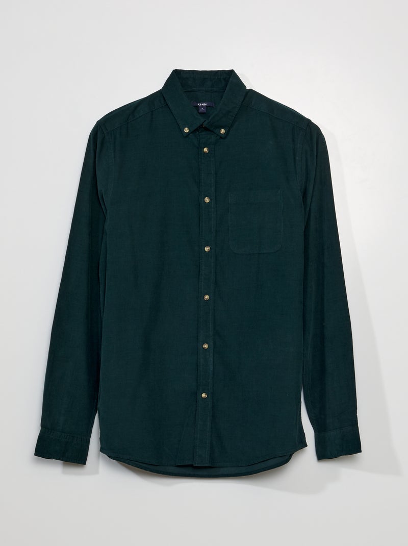 Camisa de bombazina VERDE - Kiabi