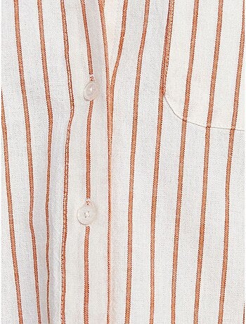Camisa de botões de manga curta em mistura de linho dilvin