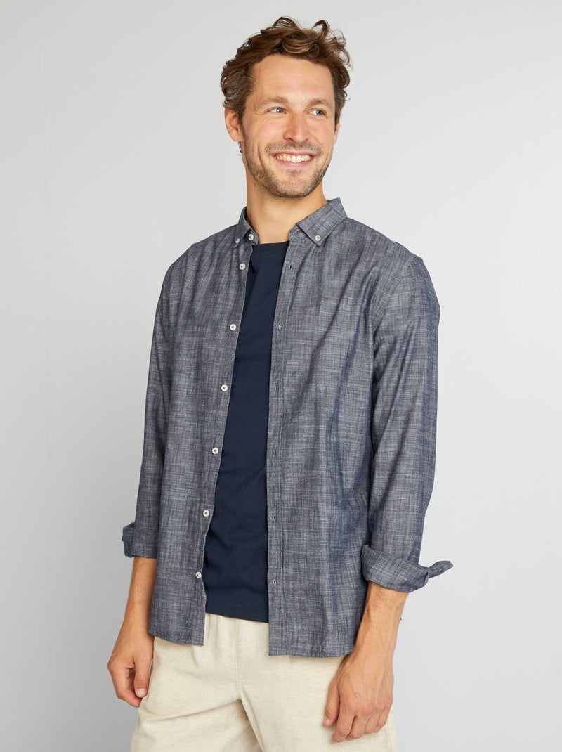 Camisa de cambraia AZUL - Kiabi