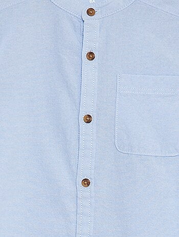 Camisa de cambraia com gola mao