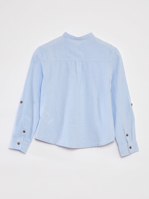 Camisa de cambraia com gola mao - Kiabi