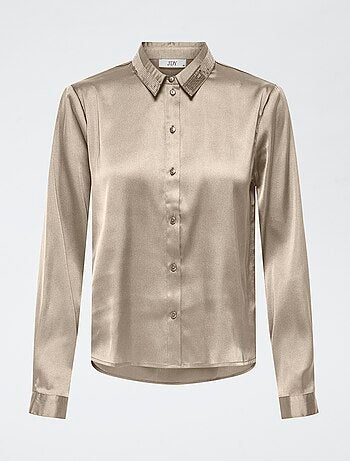 Camisa de cetim com lantejoulas