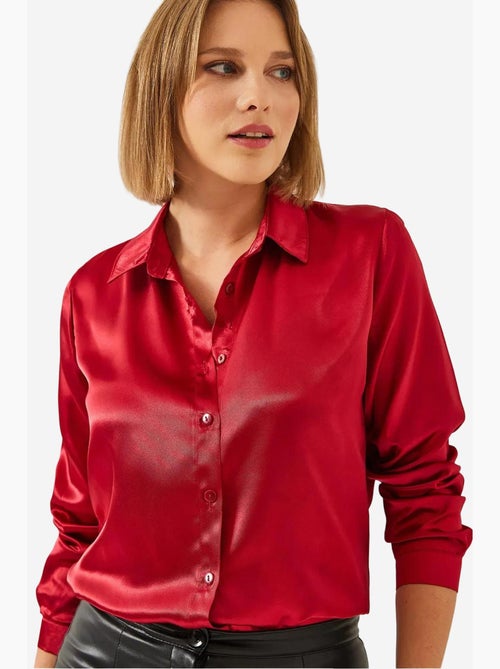 Camisa de cetim lucci - Kiabi Camisa de cetim lucci - Kiabi