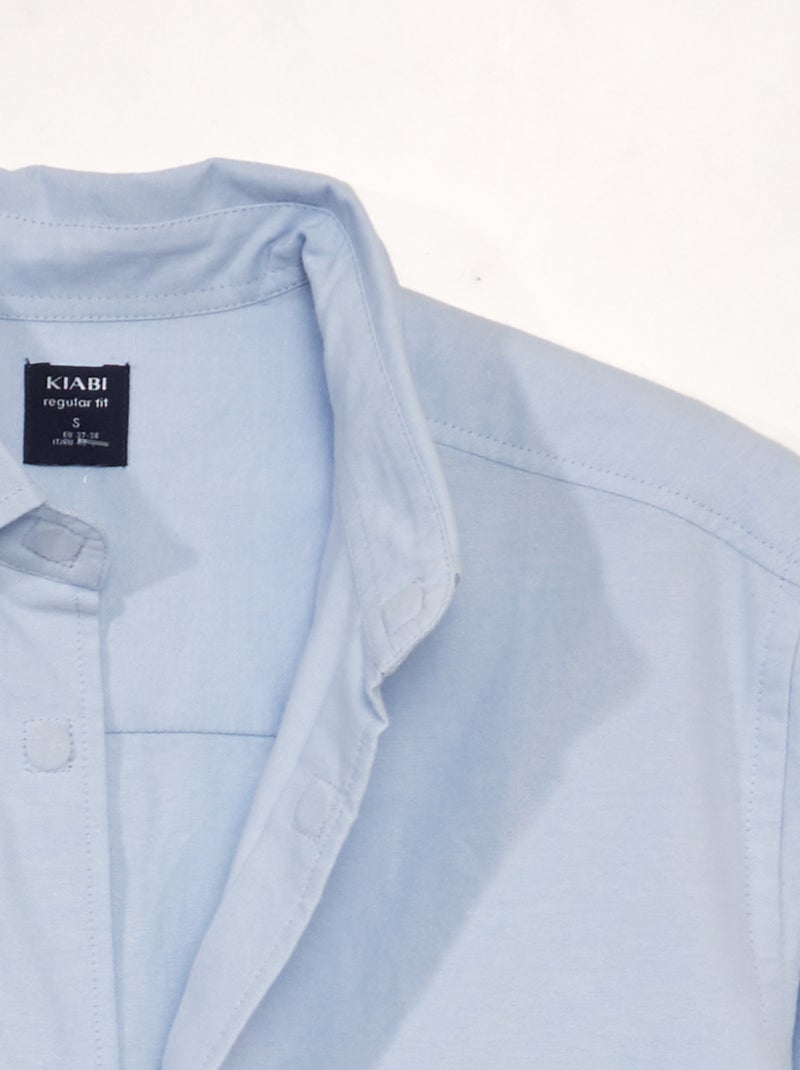 Camisa de chambray - coleção fácil de vestir AZUL - Kiabi