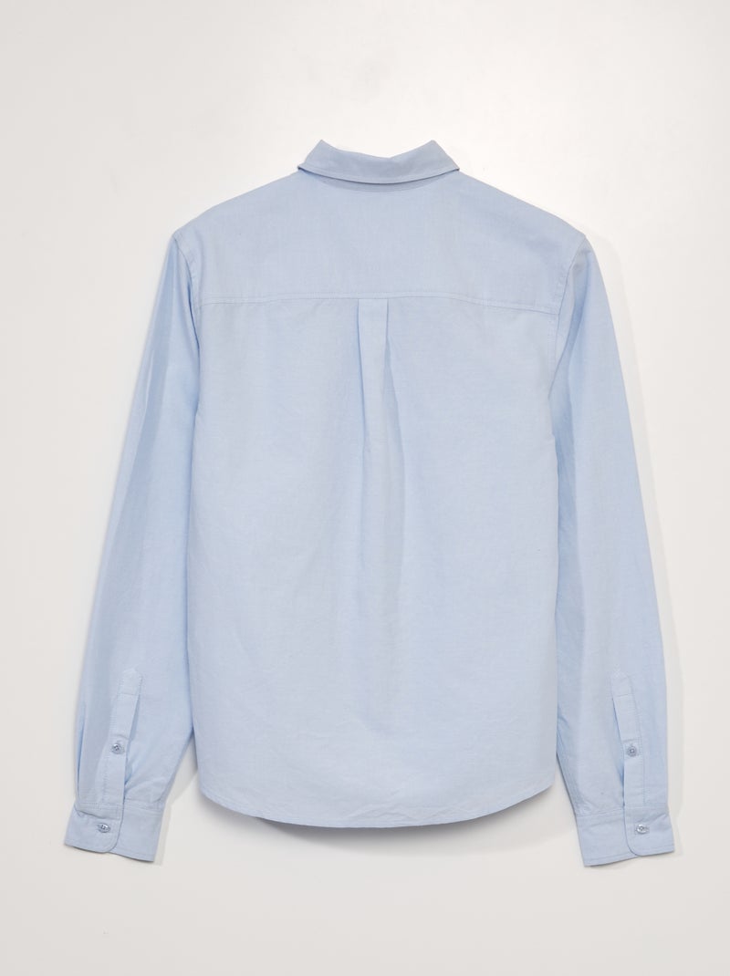 Camisa de chambray - coleção fácil de vestir AZUL - Kiabi