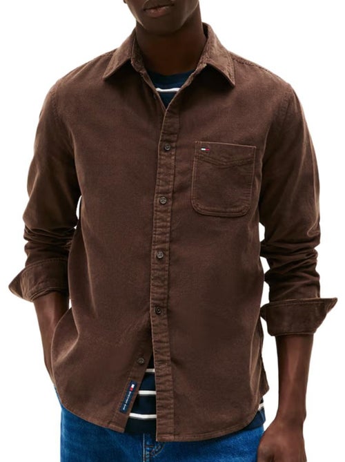 Camisa de Corduroy Marrom para Homem Tommy Hilfiger - Kiabi Camisa de Corduroy Marrom para Homem Tommy Hilfiger - Kiabi