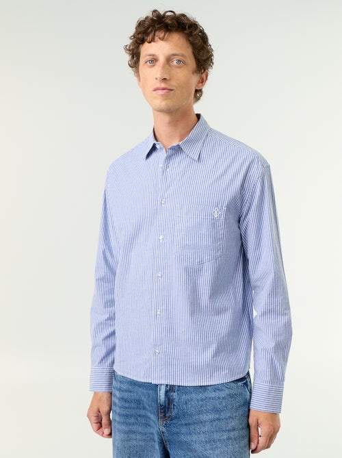 Camisa de corte confortável com padrão às riscas - Kiabi