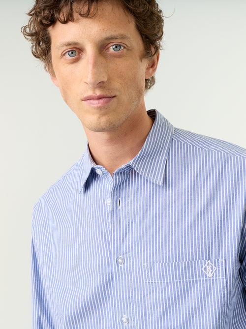 Camisa de corte confortável com padrão às riscas - Kiabi