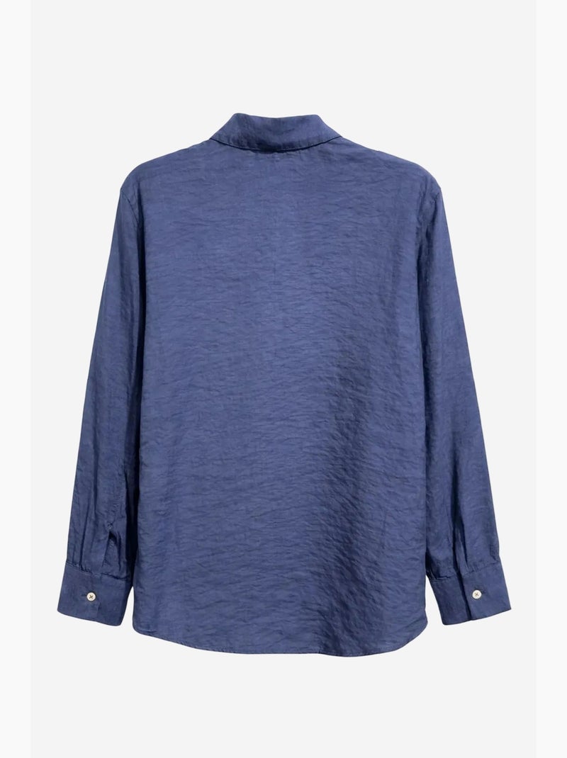 Camisa de corte descontraído com bolso mixray Azul-marinho - Kiabi