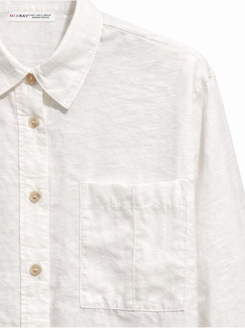 Camisa de corte descontraído com bolso mixray - Kiabi Camisa de corte descontraído com bolso mixray - Kiabi