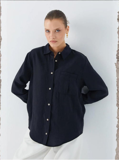 Camisa de corte descontraído com bolso mixray - Kiabi Camisa de corte descontraído com bolso mixray - Kiabi