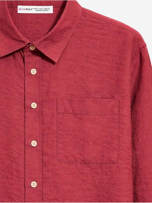 Camisa de corte descontraído com bolso mixray - Kiabi Camisa de corte descontraído com bolso mixray - Kiabi
