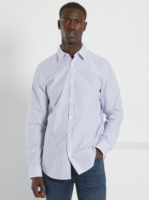 Camisa de corte direito às riscas - Kiabi