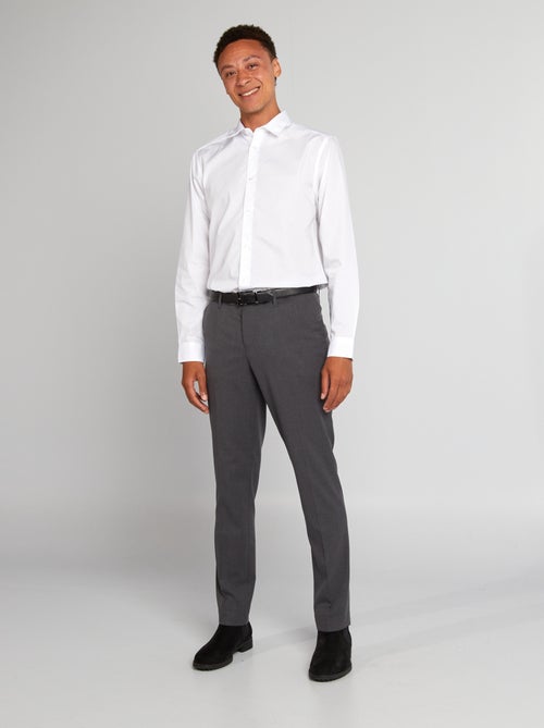 Camisa de corte direito branca - Kiabi