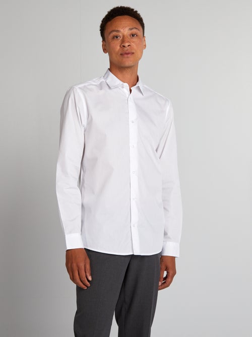 Camisa de corte direito branca - Kiabi