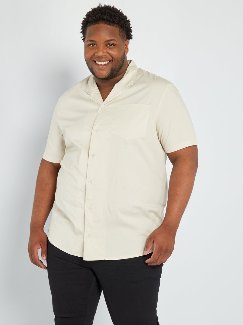 Camisa de corte direito com bolso frontal CINZA - Kiabi