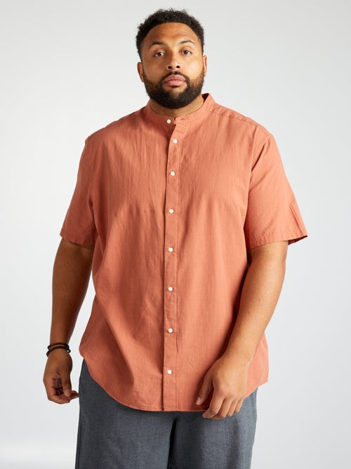 Camisa de corte direito com colarinho mao - Kiabi