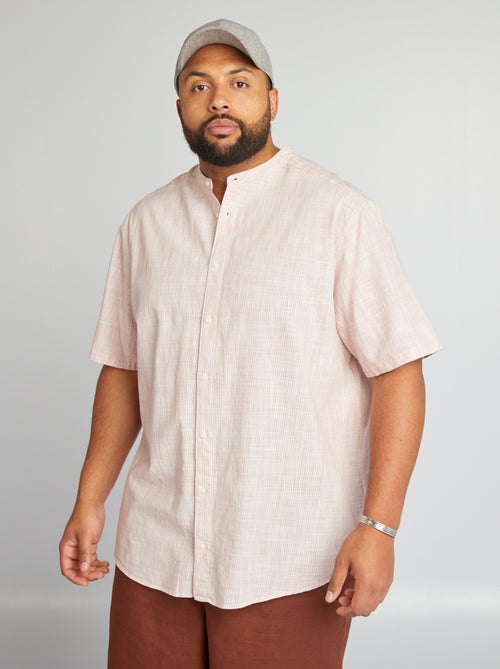 Camisa de corte direito com colarinho mao - Kiabi